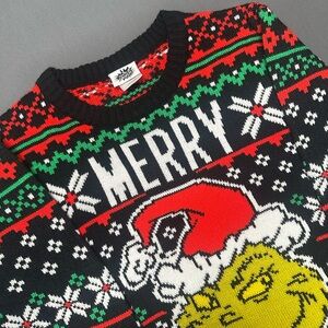 Dr. Seuss Grinch Crewneck Sweater - Black, Red, Green, White